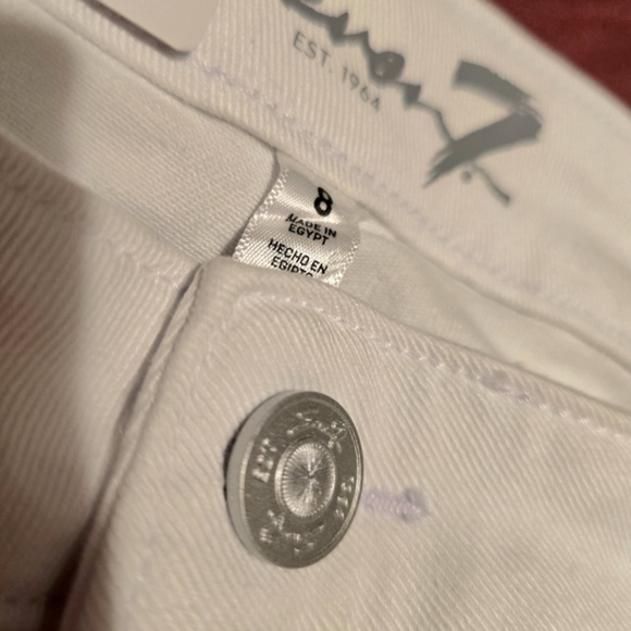 Seven7 Womens Breezy Crop High Rise Skimmer Cropped Raw Hem Jeans White Size 8 - Picture 6 of 8